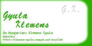 gyula klemens business card